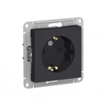 Розетка встраиваемывая с заземлением черная 220V 16A ИП20 220V rita Mutlusan