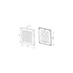 Grilaj de ventilare cu sită alb plastic 156*151*18mm Ventika