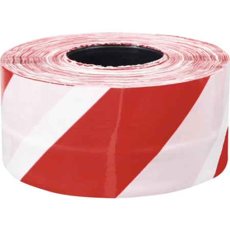 Лента предупреждения красный/Белый 100mm Toya