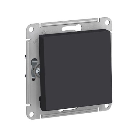 Выключатель одноклавишный встраиваемый углерод 220V 10A ИП20 220V atlas Design Schneider