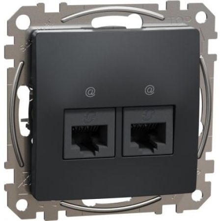 Priză de date incorporabilă RJ45 antracit 220V CAT6 IP20 220V sedna New Schneider