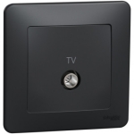 Розетка компьютерная антрацит встраиваемывая ИП20 220V sedna New Schneider