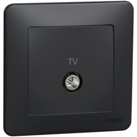 Розетка компьютерная антрацит встраиваемывая ИП20 220V sedna New Schneider