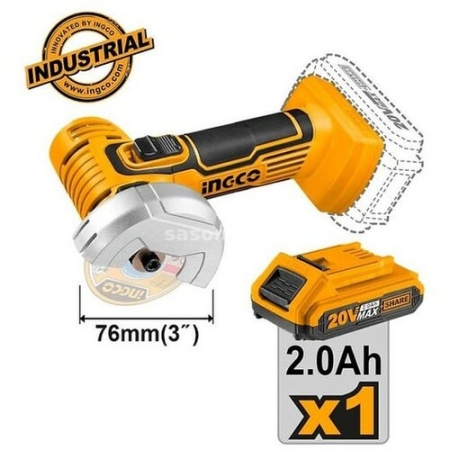 MINI POLIZOR UNGHIULAR 20V/1*2A INGCO