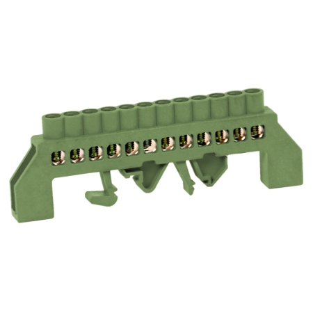 Нулевая шина изолированная зеленый 12P