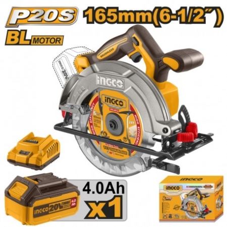 FERESTRAU CIRCULAR CU ACUMULATOR 165MM 20V/1X4AH INGCO