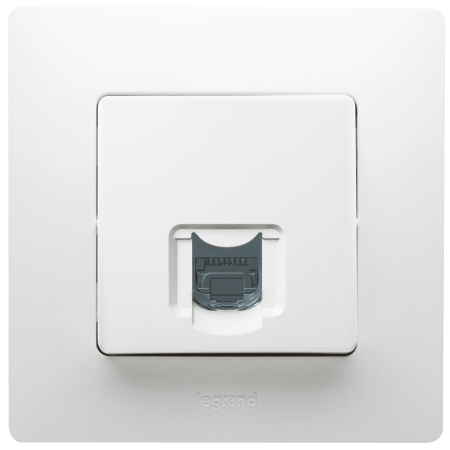 Priză de date albă incorporabilă RJ45 CAT6 IP20 220V niloe Legrand