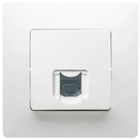 Розетка компьютерная белая встраиваемывая RJ45 CAT6 ИП20 220V niloe Legrand