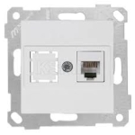 Розетка компьютерная RJ12 белая встраиваемывая CAT3 ИП20 220V rita Mutlusan