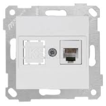 Priză de date RJ12 albă incorporabilă CAT3 IP20 220V rita Mutlusan