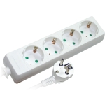 Удлинитель с 4 розетками с заземлением с защитой белый 5m 16A 3х1.0 мм² 220V Enext