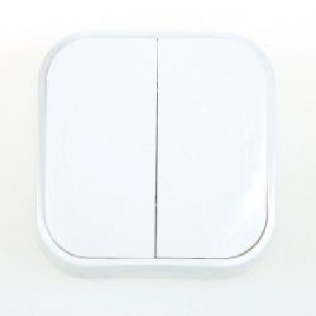 Выключатель двухклавишный накладной белый 10A ИП20 220V forix Legrand