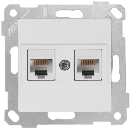 Priză de date dublă RJ45 albă incorporabilă CAT5E IP20 220V rita Mutlusan