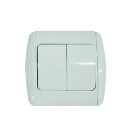 Întrerupător dublu incorporabil alb 10A IP20 220V jasmin Elmos