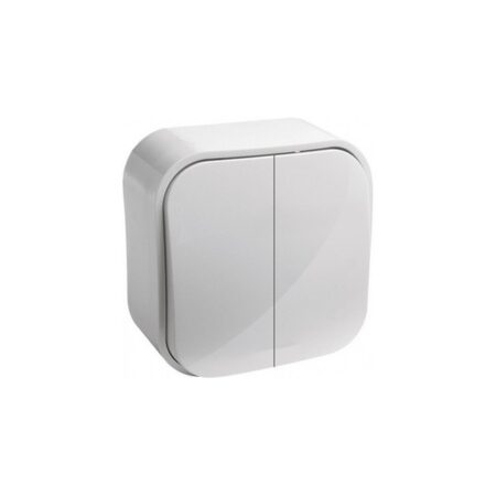 Întrerupător dublu aparent alb 10A IP20 220V Konza