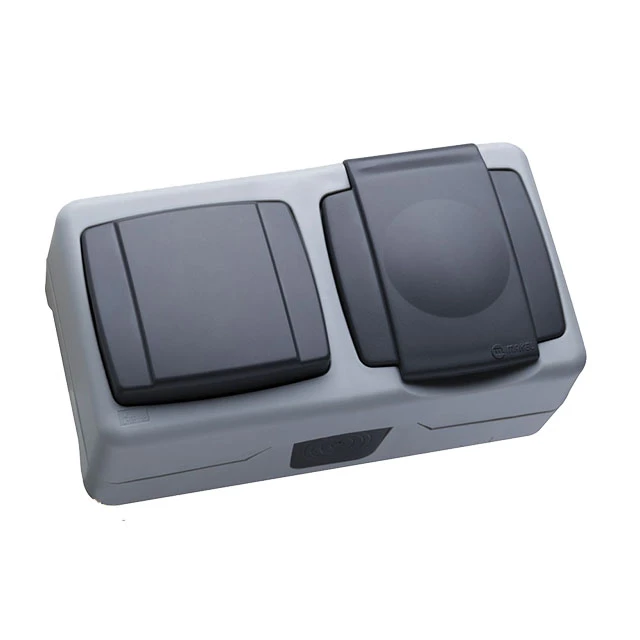 INTRERUPATOR+PRIZA CU CAPAC EXT. IP44 MAKEL INTRERUPATOR+PRIZA CU CAPAC EXT. IP44 MAKEL