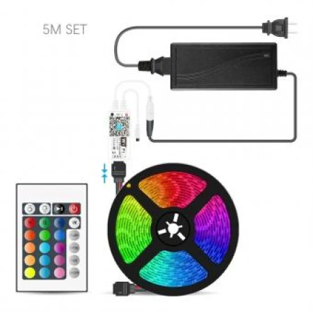 Set bandă LED RGB 5m