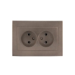 Priză dublă grafit incorporabilă 16A IP20 220V rosa Elmos