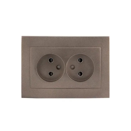 Priză dublă grafit incorporabilă 16A IP20 220V rosa Elmos