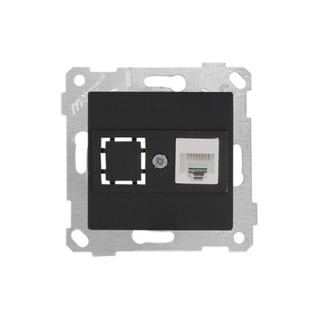 Розетка компьютерная RJ45 черная встраиваемывая CAT5E ИП20 220V rita Mutlusan