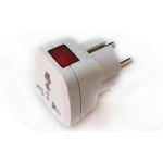 Адаптер электрический с выключателем белый 16A
