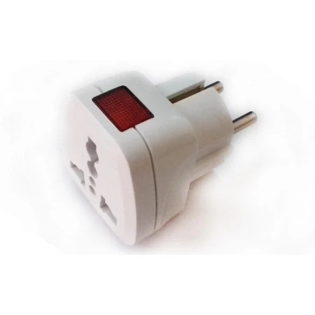 Adaptor electric cu întrerupător alb 16A