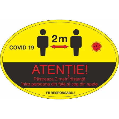 Autocolant păstrează distanța