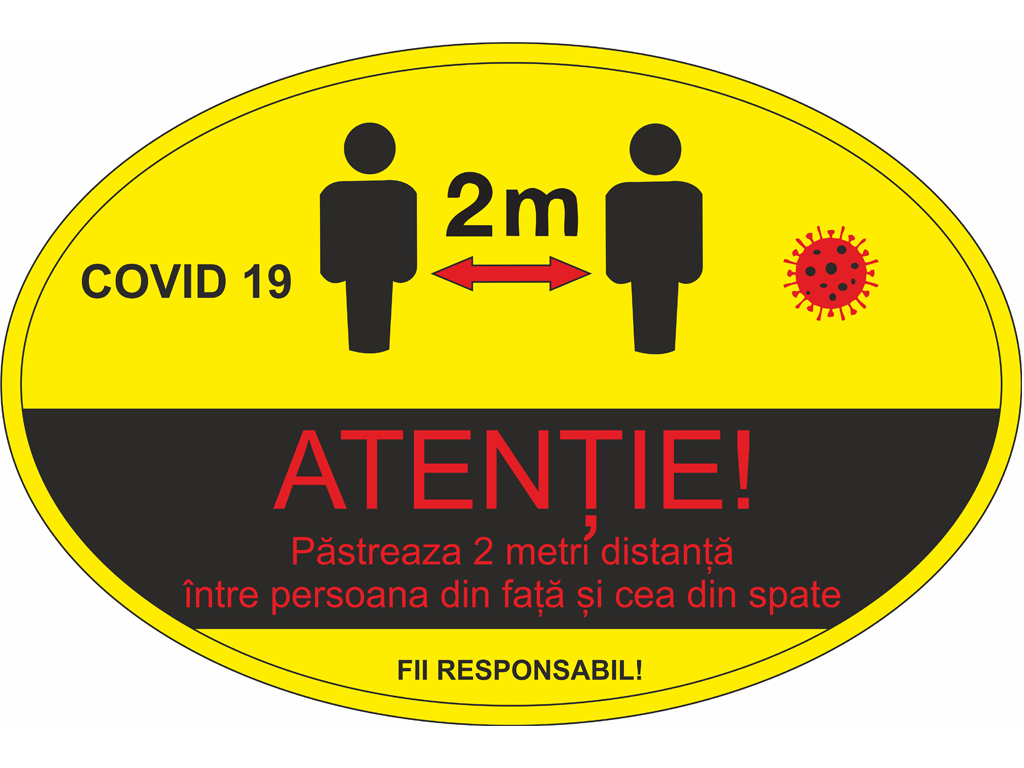 Autocolant păstrează distanța Autocolant păstrează distanța