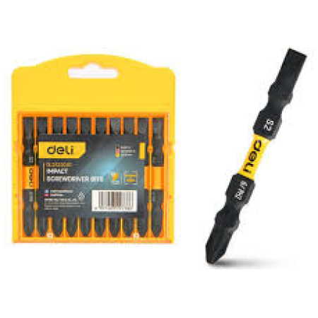 SET DE 10 BITI DE SURUBELNITA CU IMPACT+CAP DUBLU PH2X65MM DELI