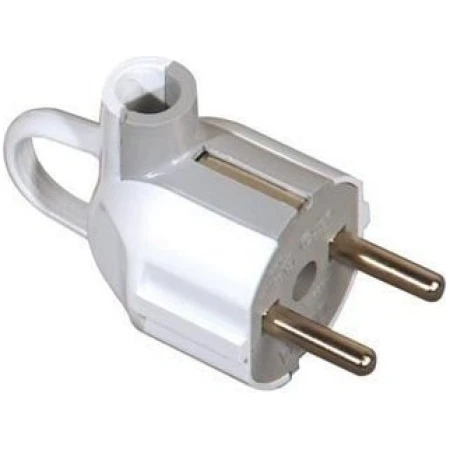 Fișă cu împământare și inel albă 16A Depa