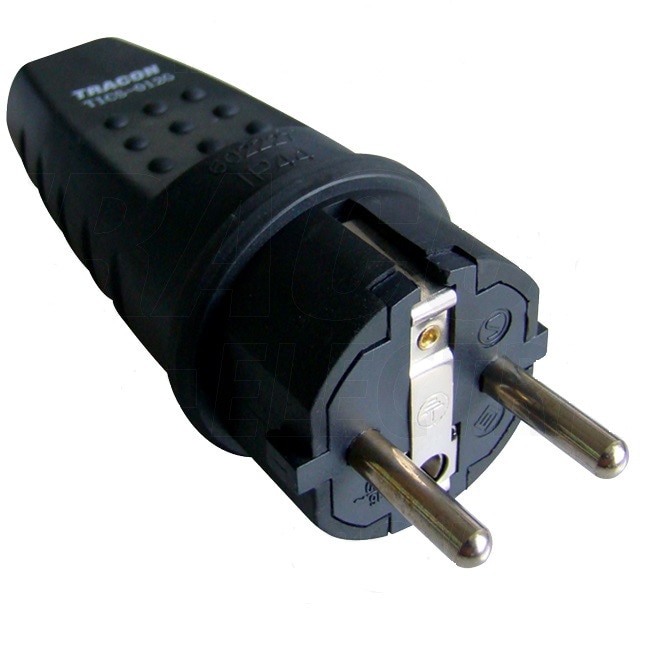 Fișă mobilă cu împământare cauciuc 16A Konza Fișă mobilă cu împământare cauciuc 16A Konza