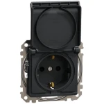 Priză cu capac cu împământare antracit incorporabilă 16A IP20 220V sedna New Schneider