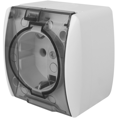 Розетка с заземлением прозрачный накладная 16A ИП54 220V Enext