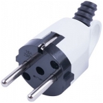 Fișă cu împământare și inel albă 16A Enext