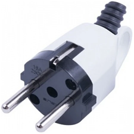 Fișă cu împământare și inel albă 16A Enext