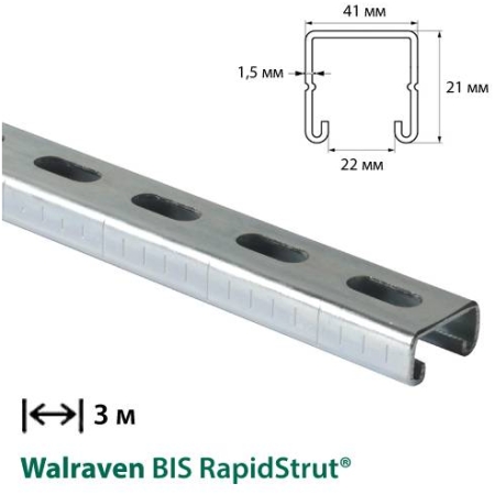 PROFIL ZINCAT TIP C 41*21mm L-3m (PENTRU PANOURI SOLARE)