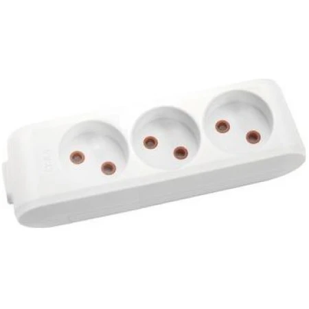 Bloc cu 3 prize cu împământare alb 16A Depa