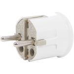 Вилка с заземлением белая 16A Depa