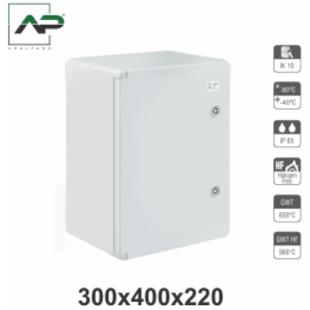 Распределительный шкаф 300*400*220mm ИП65 серый абс