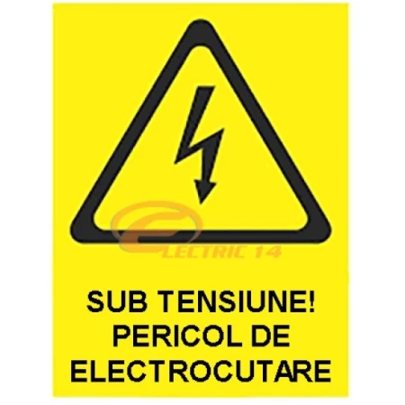 Autocolant 8.5x8.5cm pericol de electrocutare