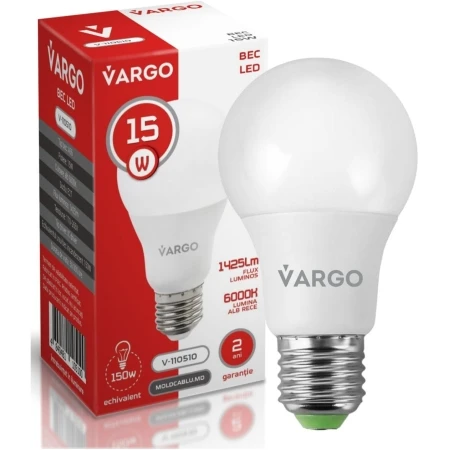 Bec LED 15W 6000К E27 albă A75 E27 IN HOME