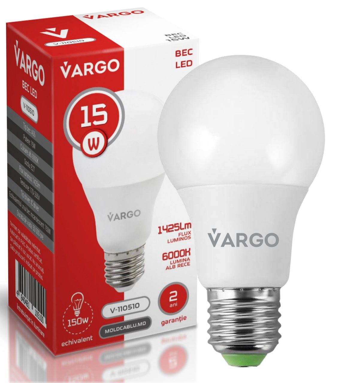 Bec LED 15W 6000К E27 albă A75 E27 IN HOME Bec LED 15W 6000К E27 albă A75 E27 IN HOME