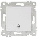 Выключатель одноклавишный встраиваемый проходной белый 10A ИП20 220V rita Mutlusan