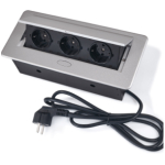 Priza încastrată în mobilier 5 prize gri aluminiu Priza încastrată în mobilier 5 prize gri aluminiu