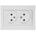 Двойная розетка белая встраиваемывая 16A 220V rita Mutlusan