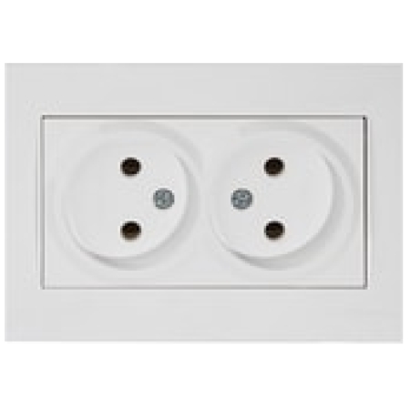 Двойная розетка белая встраиваемывая 16A 220V rita Mutlusan