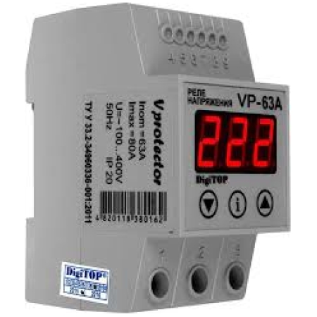 RELEU CONTROL TENSIUNE CU ECRAN DIGITAL 63A 220V DIGITOP