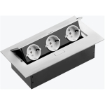 Встраиваемая напольная розетка 4 розетками+2USB серый алюминий