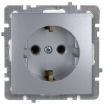 Розетка с заземлением серый встраиваемывая 16A ИП20 220V NILSON