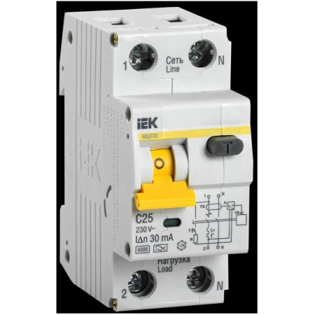 INTRERUPATOR AUTOMAT DIF. AVDT 32 2P 6A 30MA CURBA C IEK
